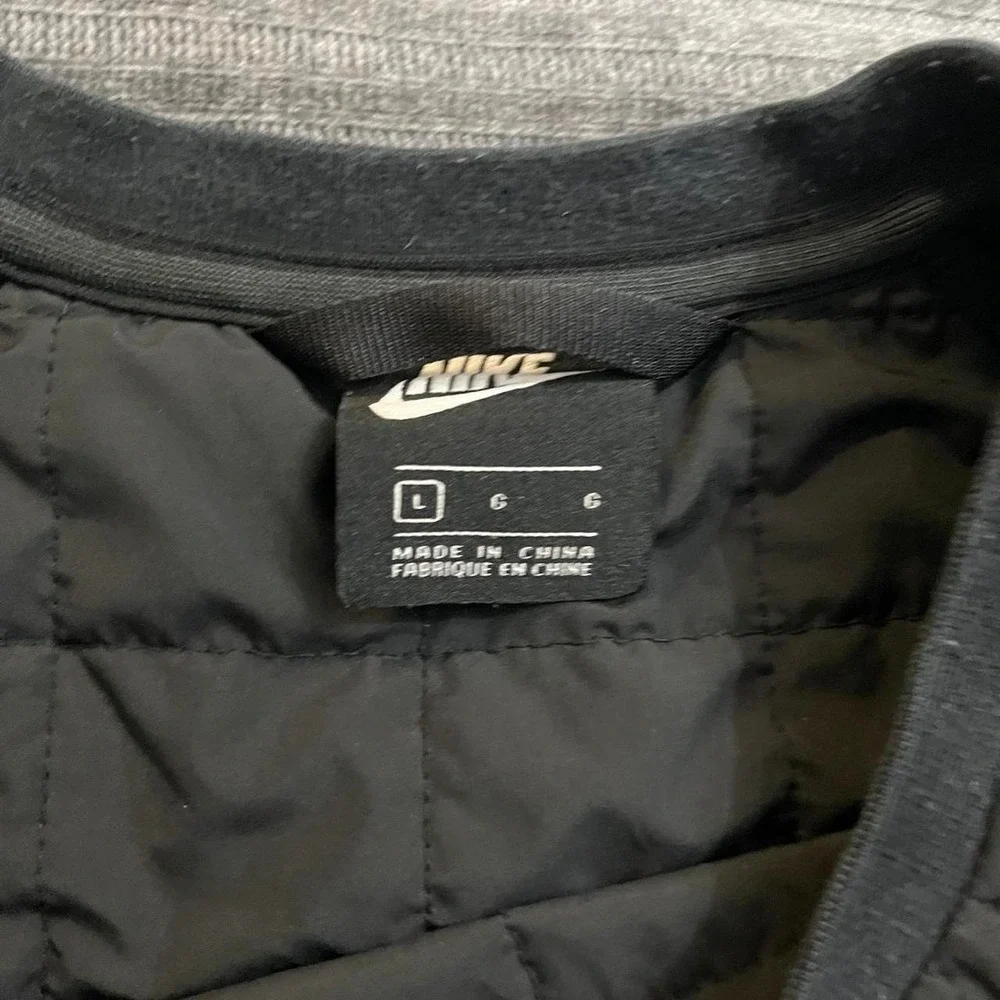 Y2k Nike Tech Pack Quilted Crew Pullover Sweatshirt Black Large BV3697-010